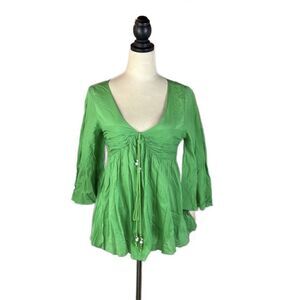 Andrew & Co. Kelly Green Bohemian Too with Bell Sleeves (Size: Medium)